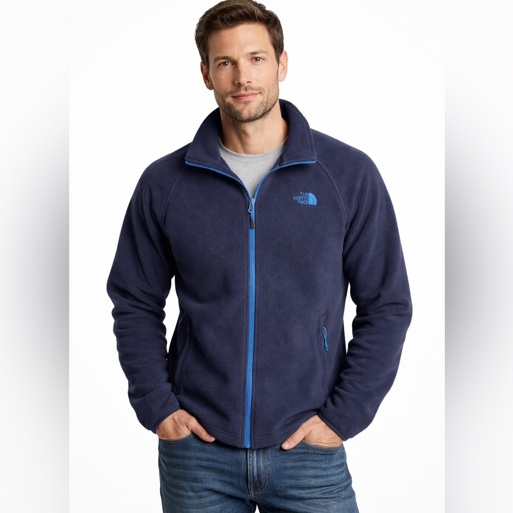 The North Face Men’s Full Zip Fleece Jacket Blue Size Small Outdoor